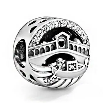 

Original Vintage Openwork Venice Rialto Bridge Beads Fit 925 Sterling Silver Charm Bracelet Bangle Diy Jewelry