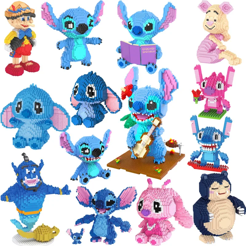 2300pcs+ Stitch Diamond Building Block Micro Lilo & Stitch Figure Cute 3D  Model