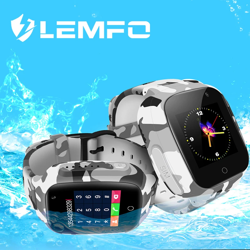 

LEMFO Lec2 Sim-Card GPS Wifi Kids Smart Watch IP67 Waterproof Voice Chat Camera 600mAh Battery SOS for Children