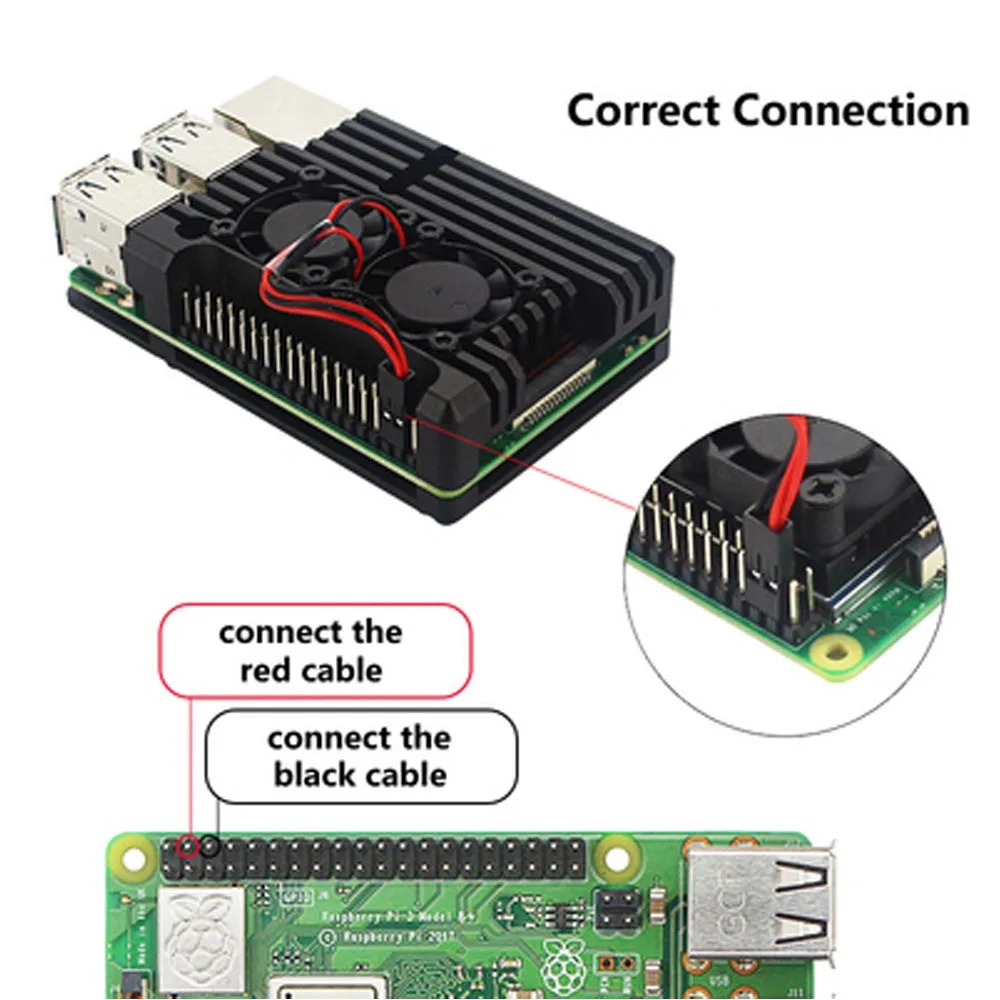  Raspberry Pi 3B/3B+/4B Armor Aluminum Alloy Case with 32GB SD Card+5V 3A power + HDMI for Raspberry