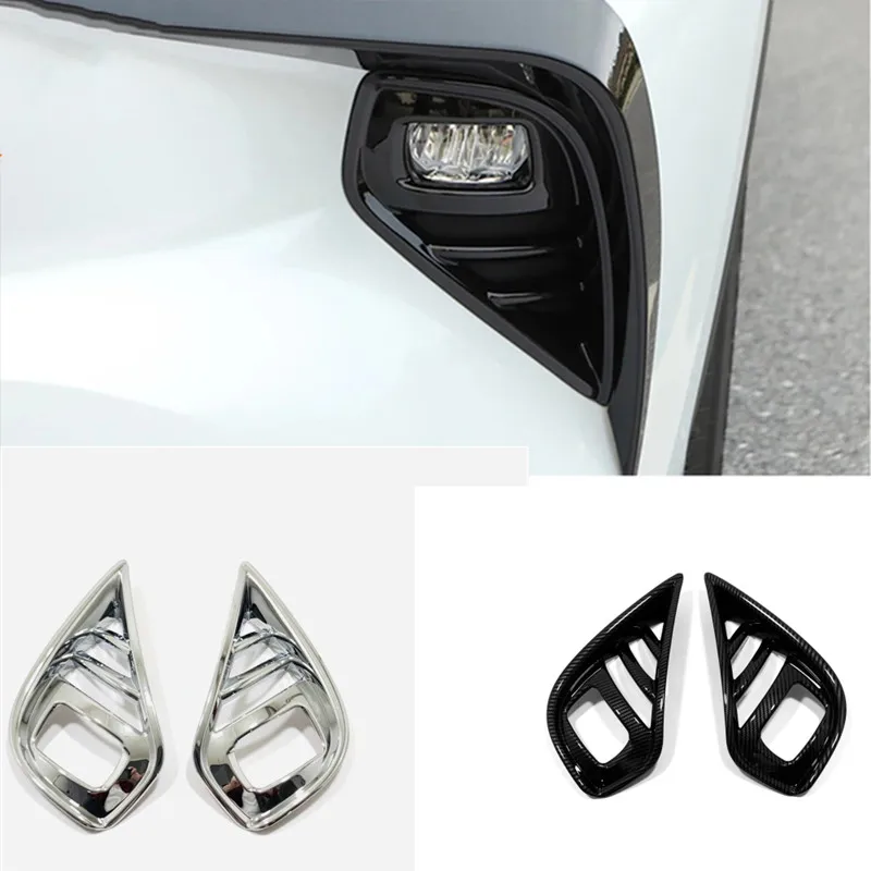 

Углеродные хромированные внешние аксессуары для Toyota Highlander 2020-2022, автомобильные передние противотуманные светильник ры, затеняющие декоративные наклейки, крышка, отделка