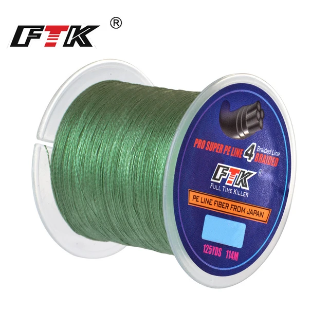 FTK 114m 125Yards 4 Strands PE Braided Fishing Line Incredibly Strong  Multifilame Wire Japan Multifilament 10mm-0.40mm 8LB-60LB - AliExpress