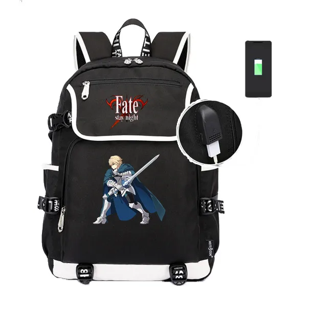 Аниме Fate/stay night Saber рюкзак для мальчиков и девочек студенческий Школьный рюкзак, сумка для книг унисекс дорожные сумки на плечо для ноутбука - Цвет: 002