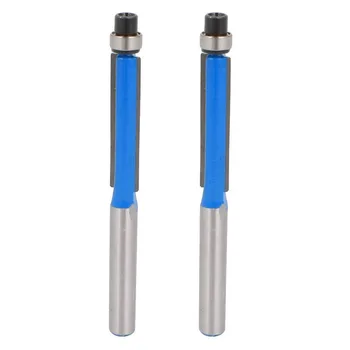 

Promotion! 2pcs 2.6 inch Long 2 Edges Flush Trim Router Bit 1/4 inch x 1/4 inch for Carpenter
