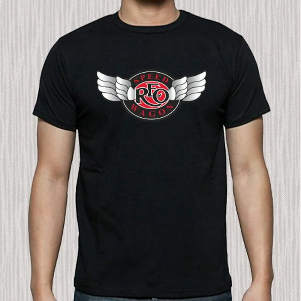 Новая мужская черная футболка с логотипом REO Speedwagon Rock Band Legend размеры от S до 3XL