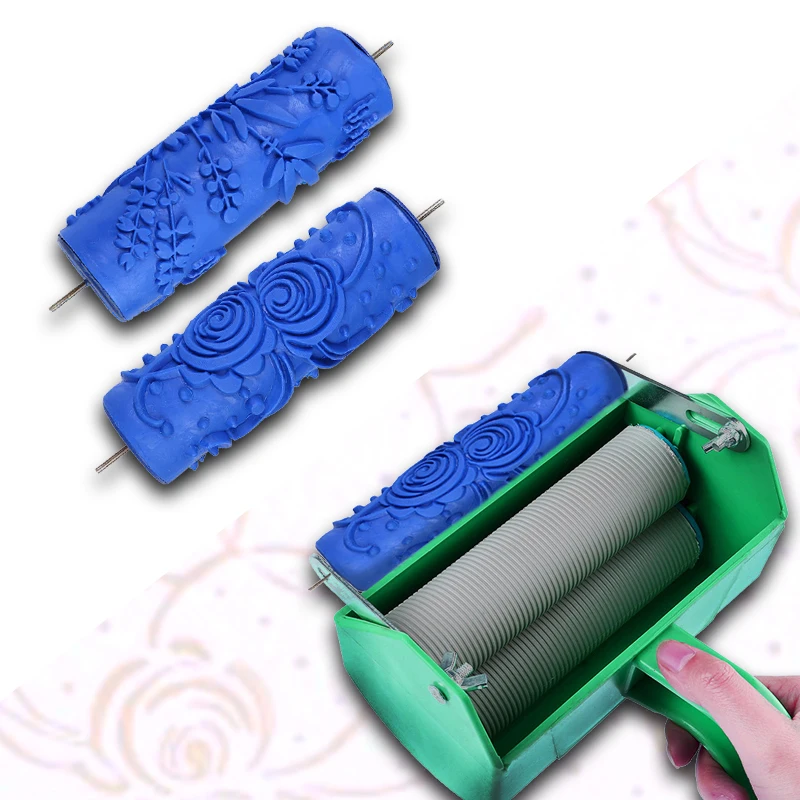 Paint Brush Wallpaper Roller Printing Machine Flower Pattern Paint Rollers Embossing Wall Texture home Decoration Accessories afbeelding