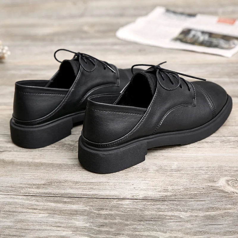 

England Small Leather Shoes Women's Autumn And Winter Versatile Black 2019 New Style College Style Retro with Skirt Students Sho