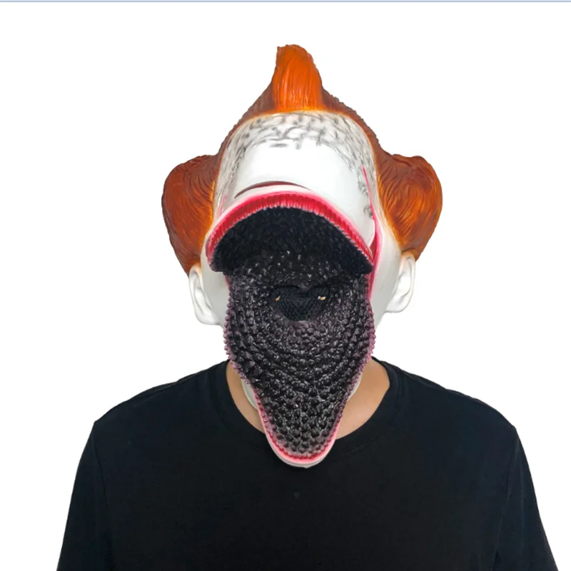 NO LED luminous mask Карнавальная маска клоуна Стивен Кинг Маска Pennywise глаза блестят Латекс Хэллоуин Монстр реквизит вечерние костюмы - Цвет: NO LED luminous mask