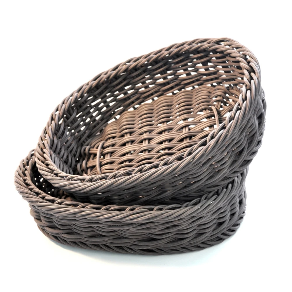Fruit Basket Vegetable Basket Food Supermarket Display Bread Egg Blue Imitation Rattan Rattan