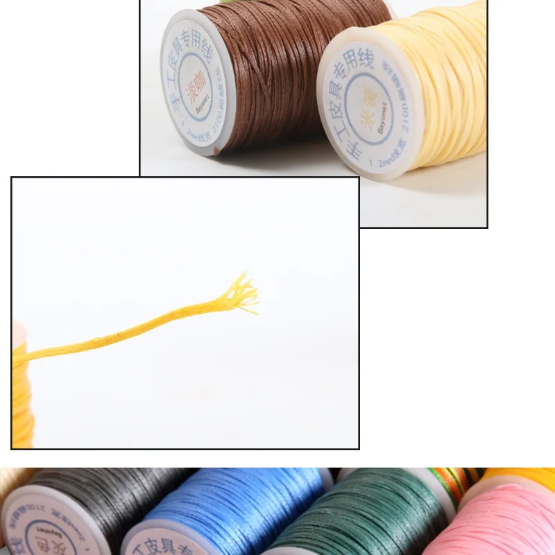 50m/Roll Leather Sewing Flat Waxed Thread Wax String Hand