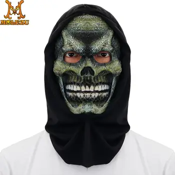 

Molezu foam green Skull Mask Halloween Horror latex mask party Cosplay skull demon horror mask