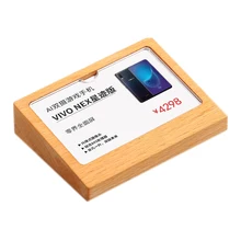 Новое прибытие акриловый скошенный 100x70 мм деревянный ценник держатель для чего-либо цифровой электронный продукт как Цена билетов дисплей