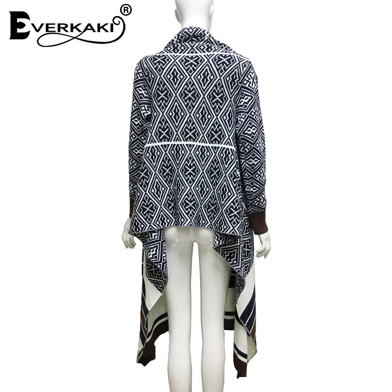Everkaki Boho трикотажные кардиганы свитер, Женское пальто зимние свободные толстые теплые кардиганы куртки женские осень зима