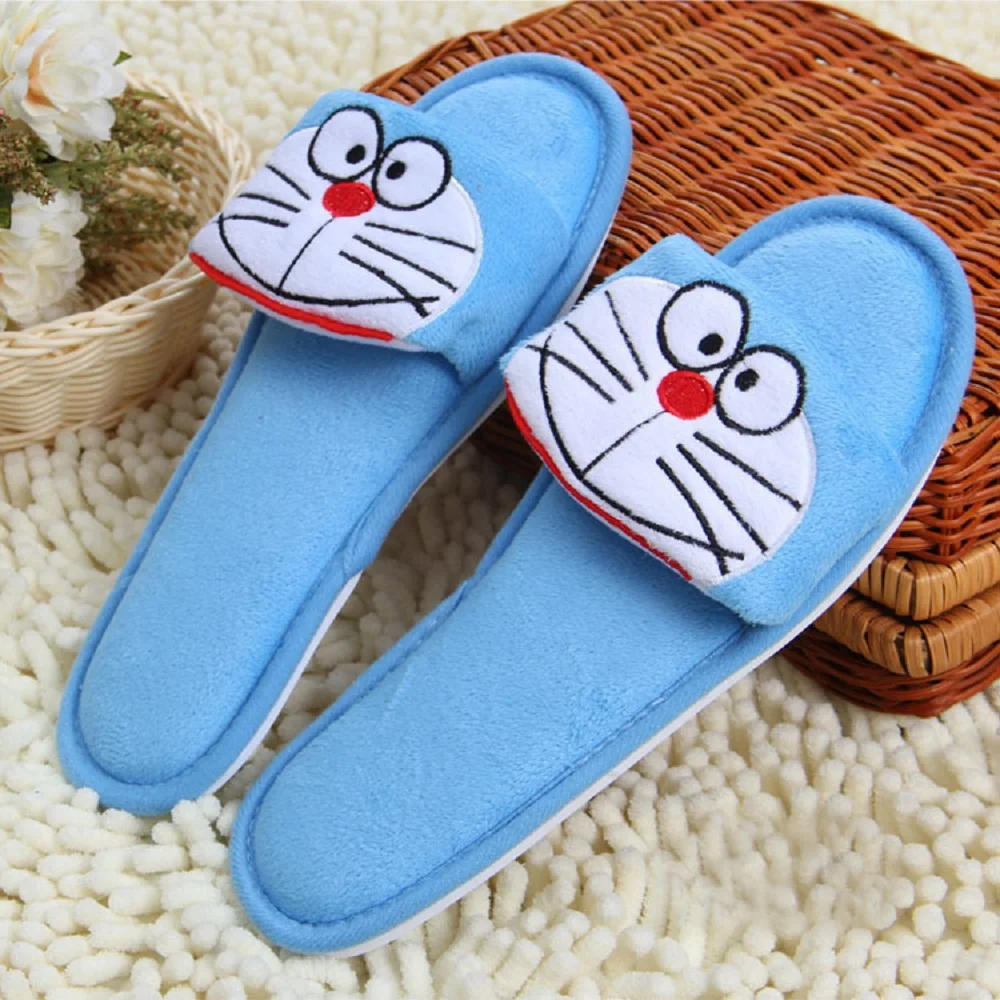 

New Autumn Winter Cotton Slippers Doraemon Home Indoor Slippers Winter Warm Shoes Womens Cute Plush Slipper