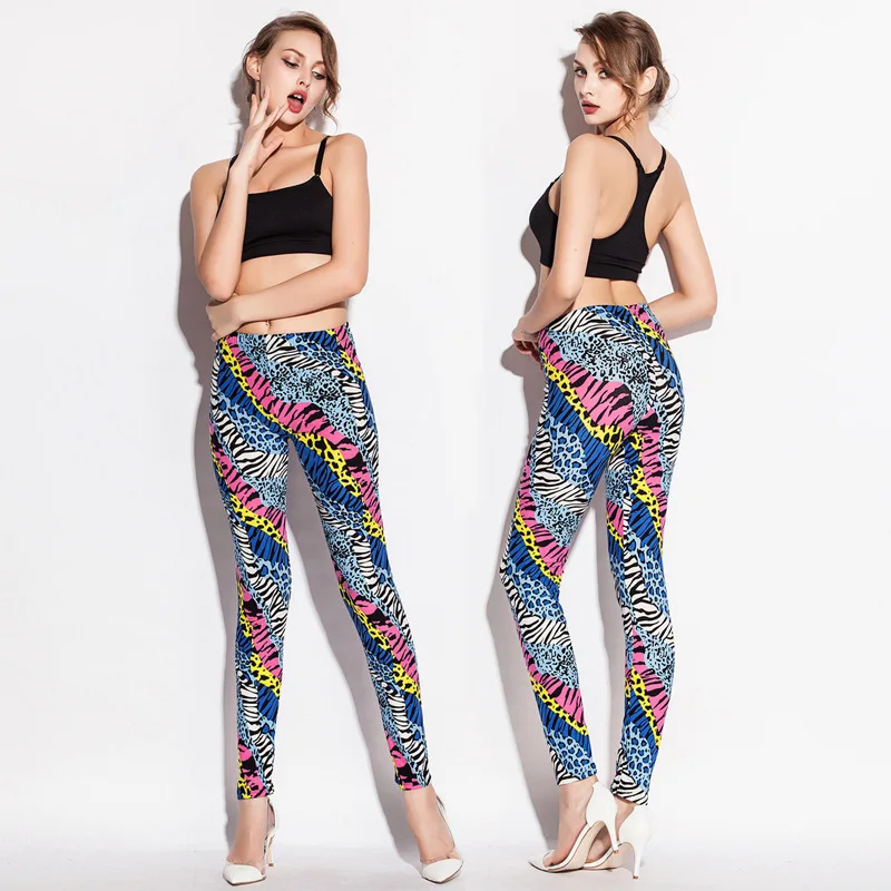 

2019 chun zhuang kuan Star Digital Printing Outer Wear Leggings Medium Waist Stretch Pants Skinny Pants Slim Fit Slimming WOMEN'