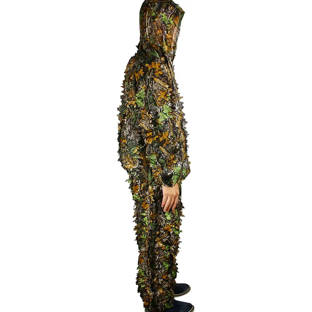 Ghillie костюм свободного размера 3D лесной листовой камуфляж костюм CLWZF-01