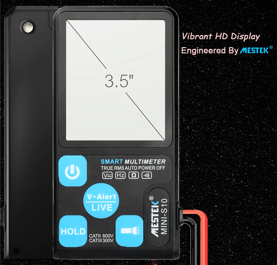 MESTEK ультра-Портативный цифровой мультиметр с большим 3,5 дюймов ЖК-дисплей 3 он-лайн Дисплей вольтметр переменного тока в постоянный Напряжение бесконтактная проверка напряжения переменного сопротивления Ом Гц Тестер