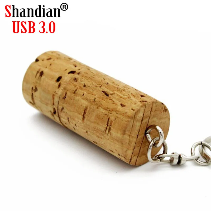 SHANDIAN USB 3,0 деревянный пробковый USB флеш-накопитель деревянная пробка для бутылки Флешка 4G 8GB 16GB 32GB 64GB с логотипом брелка на заказ