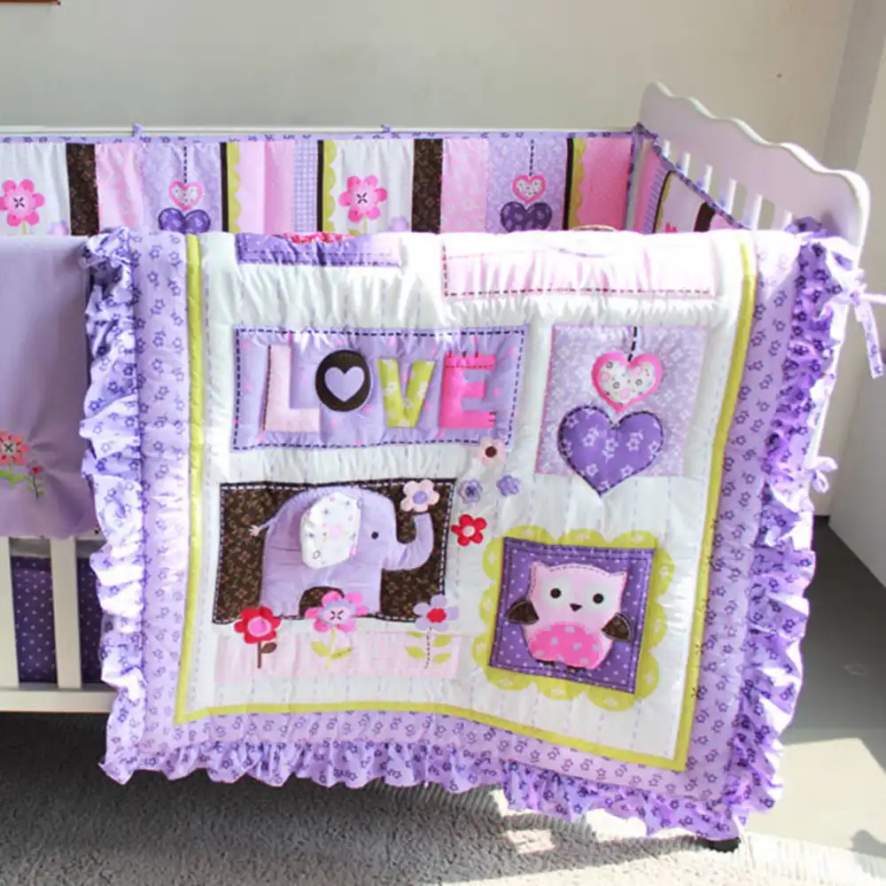 purple baby crib bedding