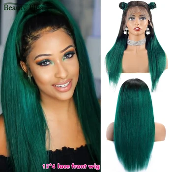 13x4 Wig T1B Green