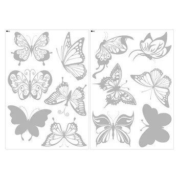 

3sets Easy Apply Window Clings Assorted Glass Panel Home Decor Sticker Reflective Anti Collision Static Removable DIY Alert Bird