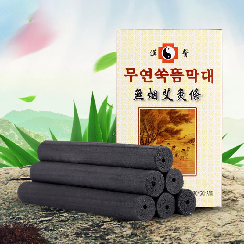 5Pcs 14*115mm Smokeless Moxa Sticks Moxibustion Roll Chinese Medicines Moxas Therapy Acupuncture Massage Warm Uterus Health | Красота и