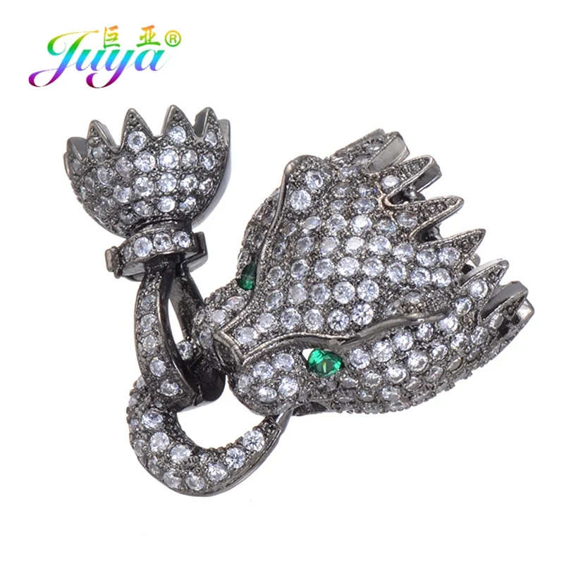Juya DIY бусины ювелирные изделия застежки поставки Леопард застежка для закрывания Дракон застежки для натуральных камней Жемчуг Бисероплетение ювелирных изделий - Цвет: MetalBlack Green Eye