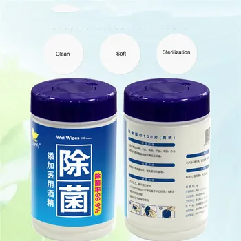 

100pcs/bottle Non-woven Fabric Wet Wipes Daily Household Cleaning Disinfection Wipes for Home Office Use