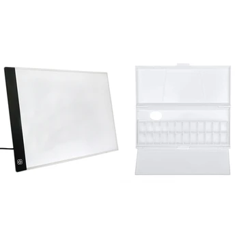 

Led Lighted Drawing Board Ultra A4 Drawing Table Tablet Light Pad with 24 Grids Folding Moisturizing Watercolor Palette