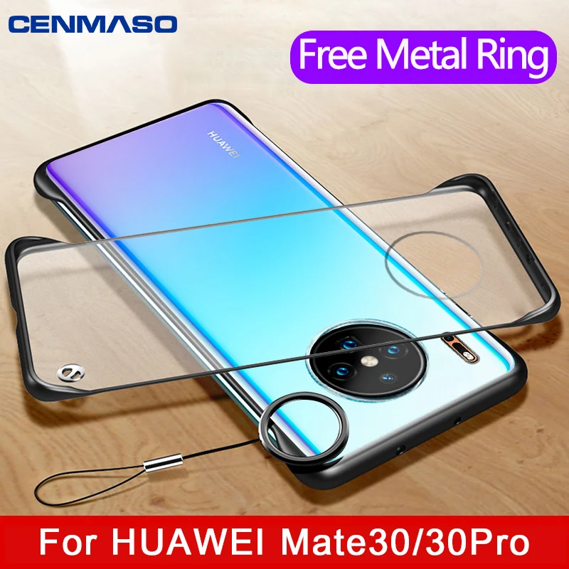 

For Huawei Mate 30 Pro Case Mate 20 Pro X Lite Frameless Transparent Matte Ring Shockproof Cover for Honor 9X 8X 20 Pro Case