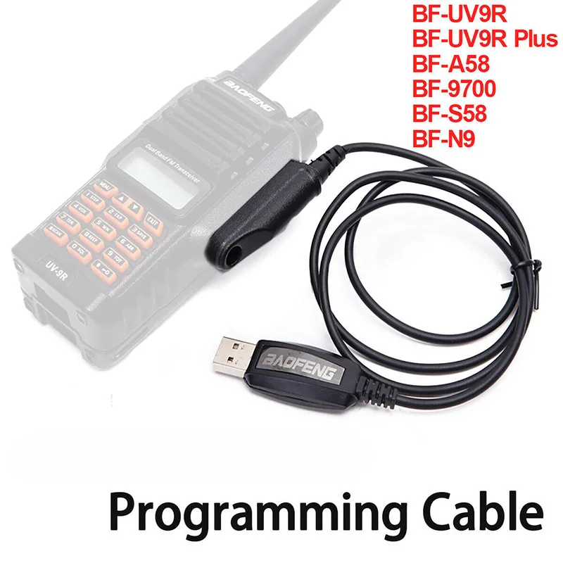 Walkie Talkie USB Programming Cable Cord CD For Baofeng BF UV9R BF UV9R Plus BF A58 3