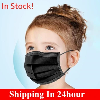 

Masque jetable enfant zwarte mondkapjes 3 Layers Non wove Filter Face Masks Breathable Earloops Masks masque enfant pokemon