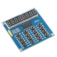 TM1638 светодиодный Дисплей 8 бит цифровой модуль трубка 3-провод 16 ключей 8 бит клавиатура сканирования и ключ светодиодный Дисплей модуль для Arduino DIY Kit