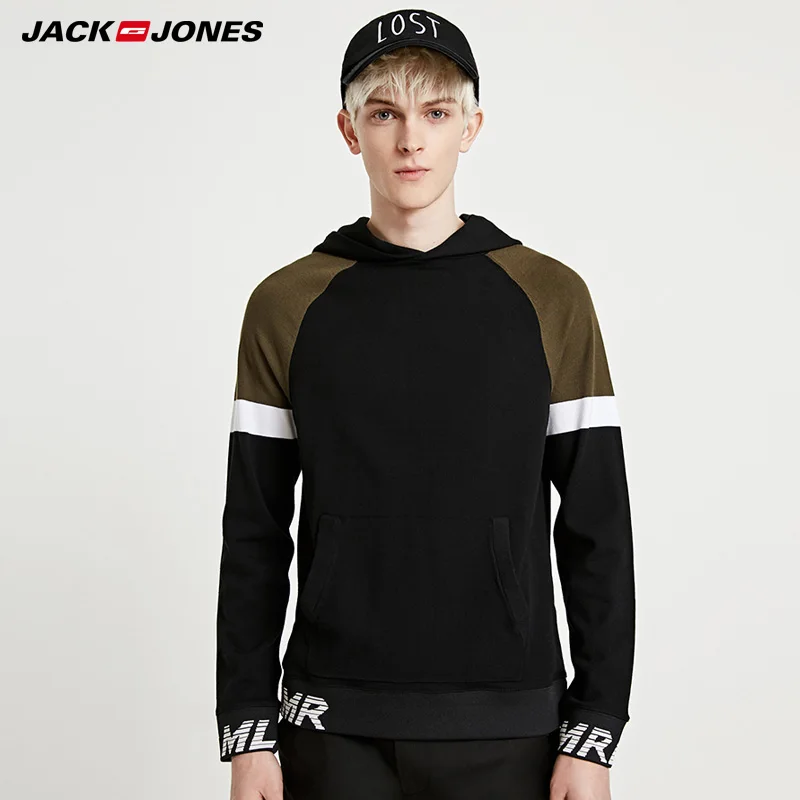 JackJones осень зима мужские с капюшоном буквенным принтом Повседневный свитер