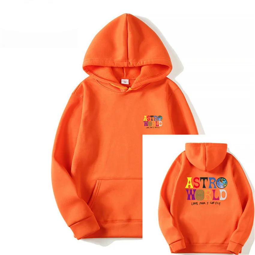 С изображением Трэвиса Скотта ASTROWORLD WISH YOU WAS HERE Hoodies модные толстовки с буквенным принтом уличная Мужская и Женская толстовка в стиле хип-хоп - Цвет: orange 002