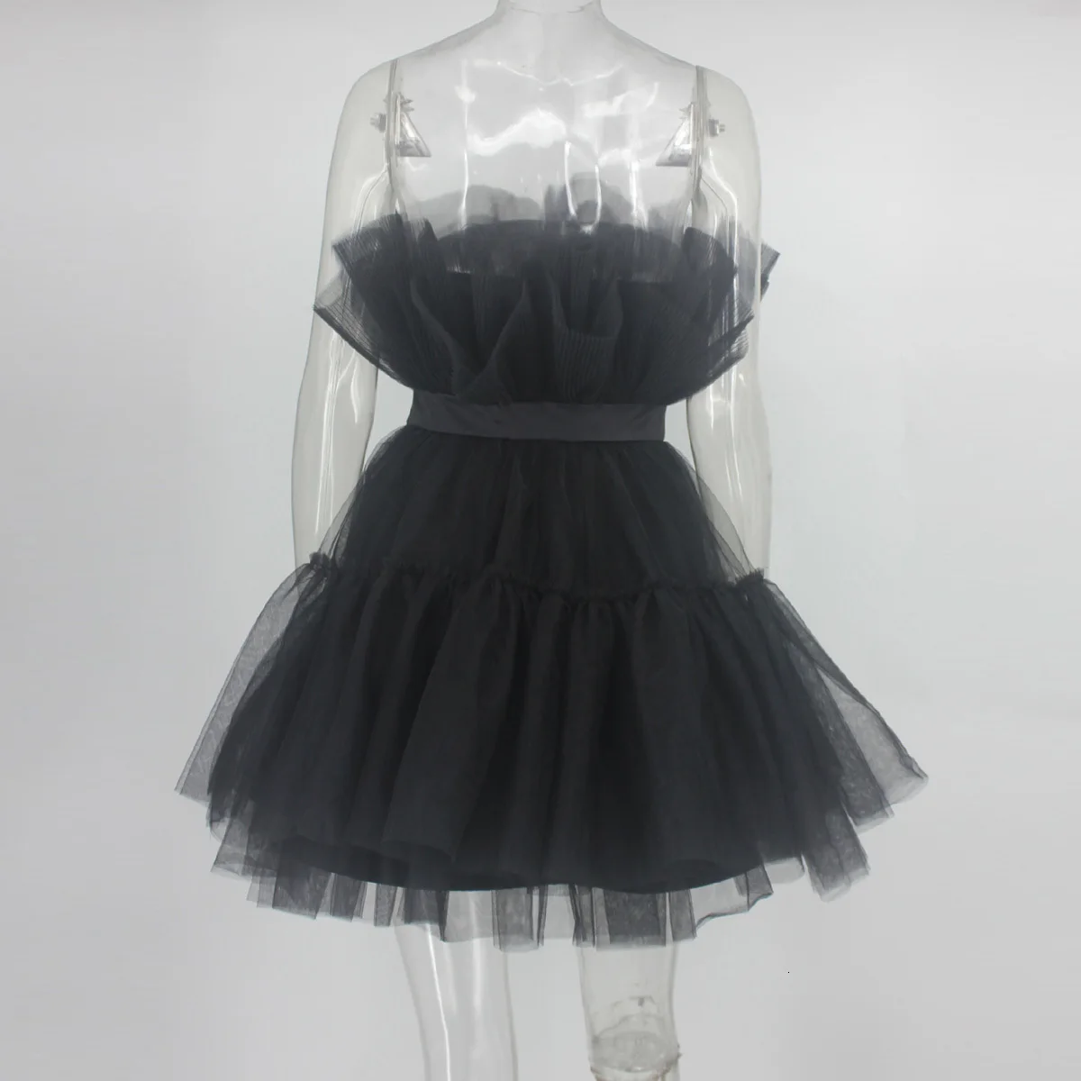 COSYGAL Сетчатое мини-платье без бретелек на шнуровке Модное бальное платье Клубные Вечерние платья женские Летние Осенние сексуальные платья Vestidos