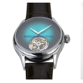 

Sugess Mens Watch Mechanical TianJin Hangzhou High Beat Tourbillon Movement Skelenton Luxury Dress Gradient Green