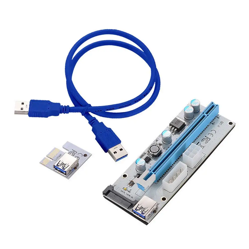 2020 USB 3.0 PCI-E Express 1x To 16x Mining Cable Extender Riser Card SATA Adapter Computer Cables & Connectors переходник