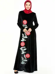 Элегантные мусульманские Абаи вышивка, Макси-платье хиджаб Vestidos кардиган-кимоно с длинным халаты Jubah Ближнего Востока Рамазан Исламская