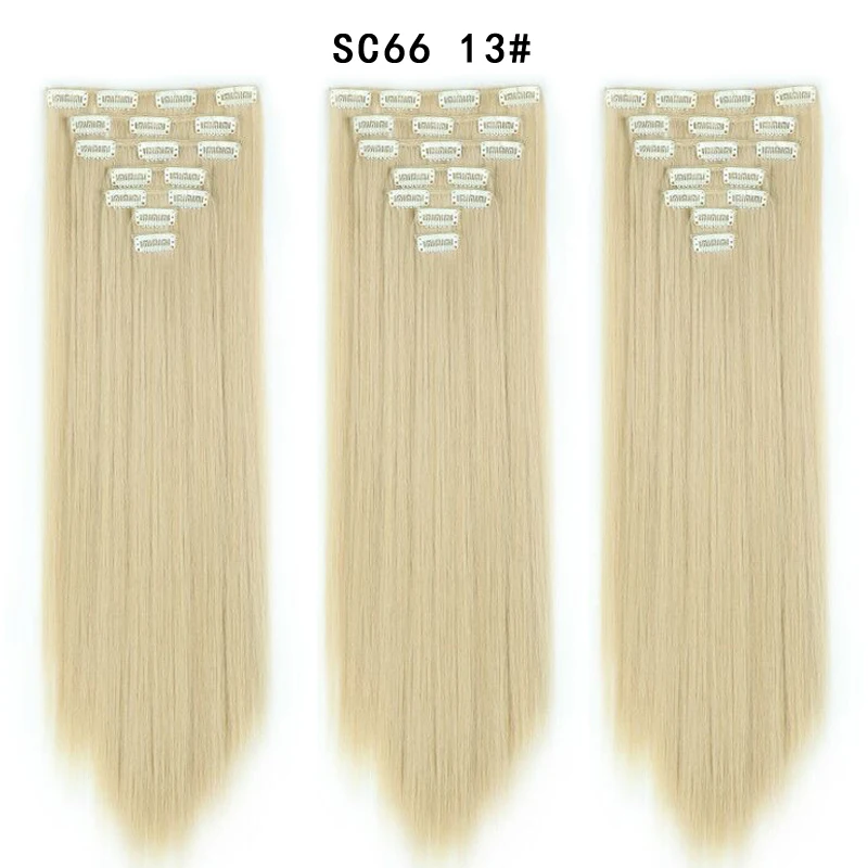 16 клипс длинные прямые синтетические волосы для наращивания на клипсах в высокотемпературном волокне черный коричневый шиньон волосы Юнис