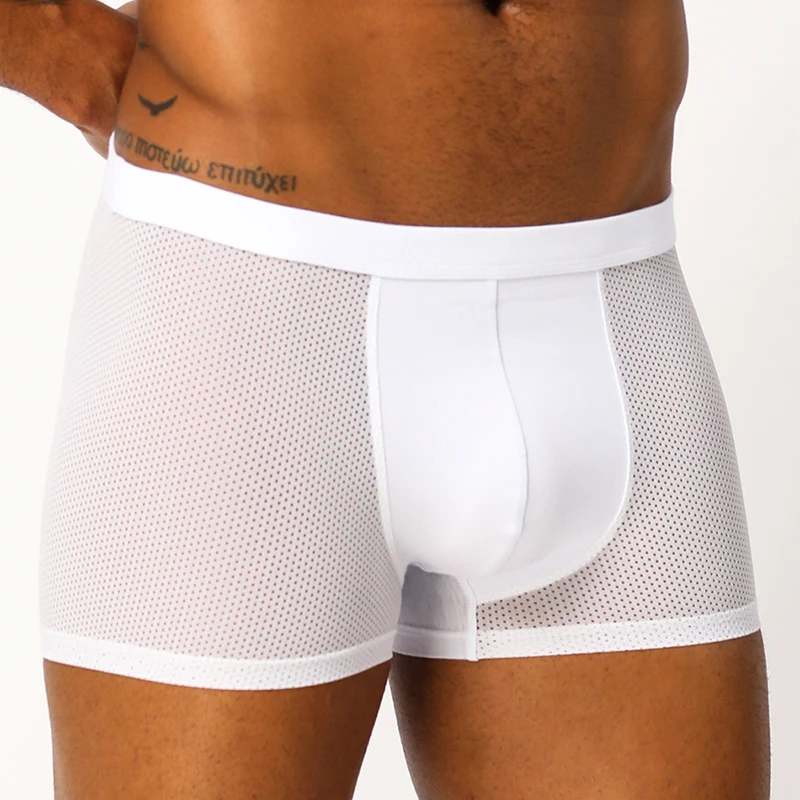 Бренд ADANNU, мужское нижнее белье, мужские боксеры из модала, мягкие, cueca tanga ropa interior hombre, мужские боксеры, шорты cueca masculina, мужские трусы - Цвет: AD128-white