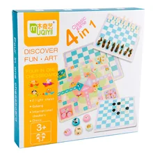 Детские развивающие игрушки многофункциональные 4 в 1 деревянные шахматные игры Детская Память концентрация логическое мышление обучающая игрушка