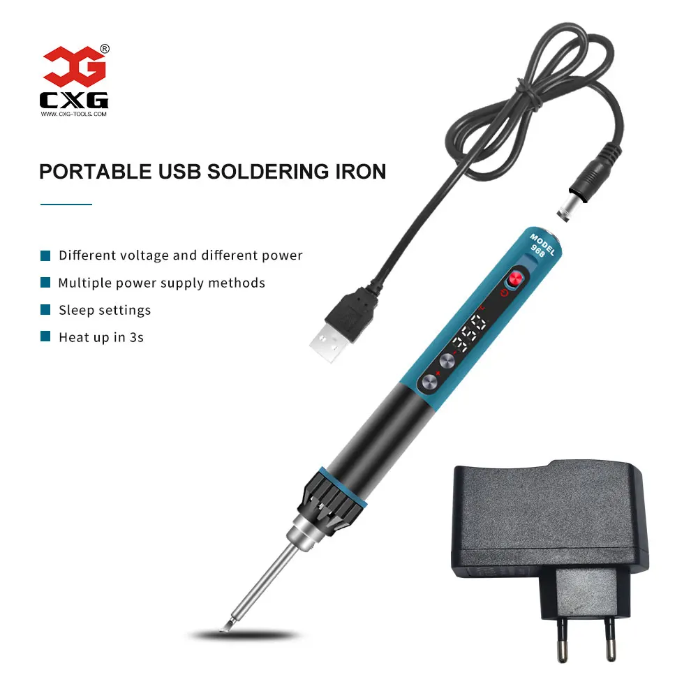 Cxg 5v 24v 968 Usb Mini Soldering Iron Adjustable Constant Temperature Soldering Iron With Iron Bracket Regulator Sleep Settings Electric Soldering Irons Aliexpress