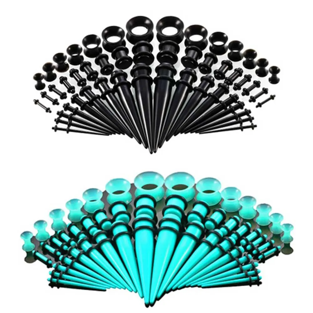 50 шт./компл. горячие Акриловые серьги для тоннелей конус и удлинитель наборы туннель Расширения тела пирсинг ювелирные изделия