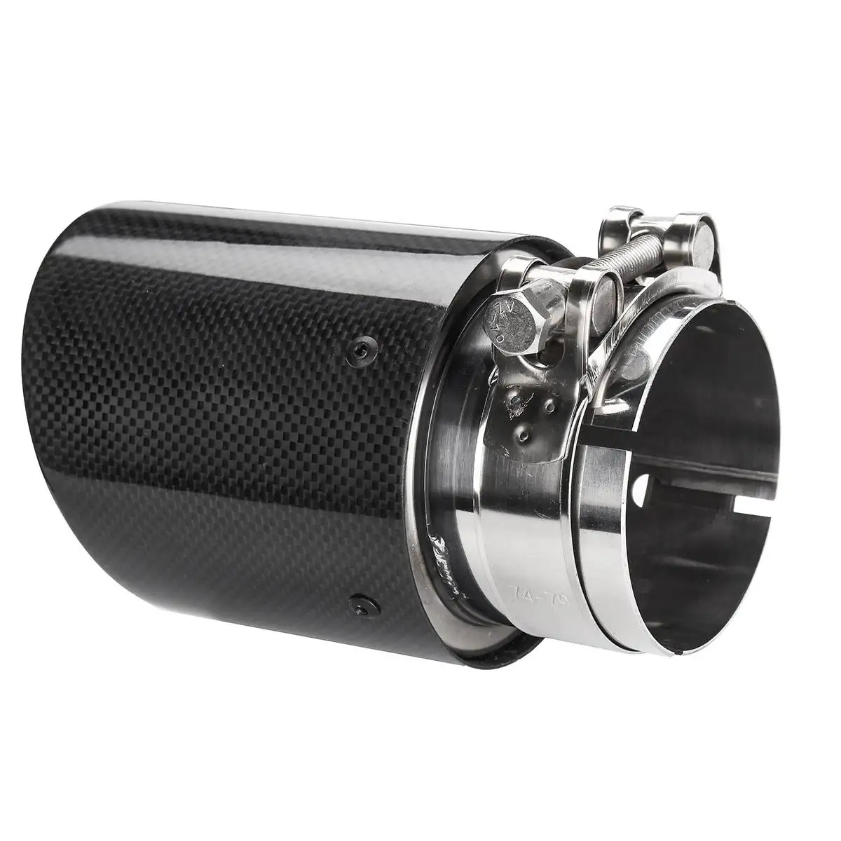 Hot Sale Universal 80mm-In 101mm-Out Glossy Black Carbon Fiber Car Exhaust Tail Rear Tip Pipe Muffler | Автомобили и мотоциклы