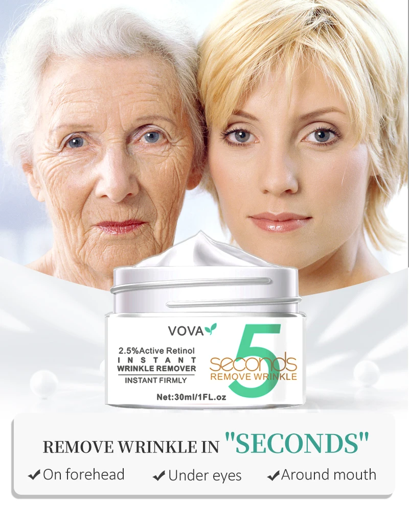 5 Seconds Instant Wrinkle Remover Face Cream Eye Firming Anti Aging Lifting Moisturizing Facial Cream Remove Fineline Skin Care