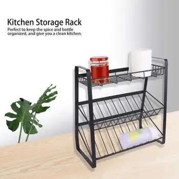 

3-layer Multifunction Kitchen Spice Storage Rack Shelf Jar Rack Holder Organizer Kitchen Tool