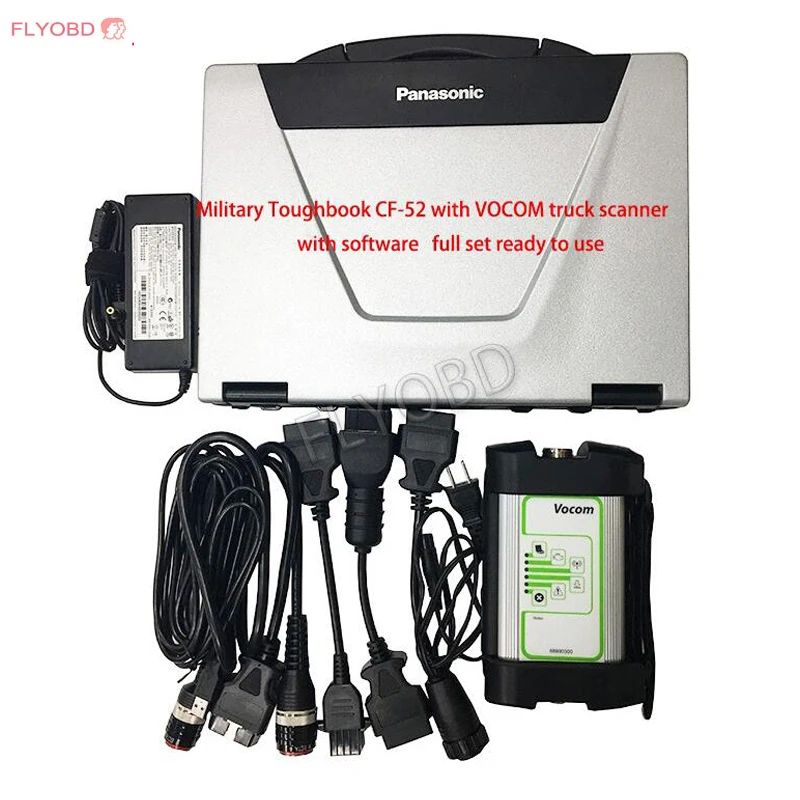 Best Truck Diagnostic Tool for 88890300 Vocom Interface V2.7.25 Truck OBD Scanner For Re nault UD Mack Vo lvo with CF52 laptop