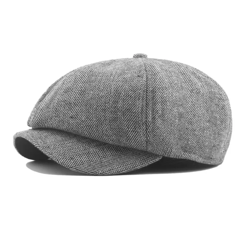 Light grey JNKET, новинка, осенне-зимний мужской женский берет, плоская кепка, s остроконечная Кепка, восьмиугольная кепка, Классическая художественная Кепка Гэтсби - Цвет: Light grey