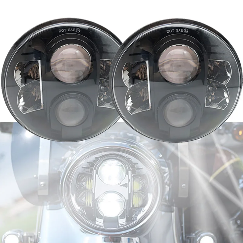 7-дюймовый круглый 80 Вт DRL светодиодный MOTO фара для Dyna Street Glide 7 ''круглая фара Высокий/Низкий Луч с дневными ходовыми огнями